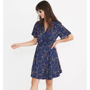 Madewell Floral A-Line Wrap Dress Size 2 Surplice‎ V-Neck Boho Prairie Country